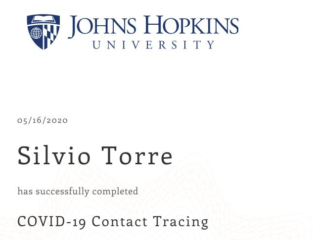 COVID-19 Contact Tracing by Johns Hopkins University GWKKX2VXL4QU